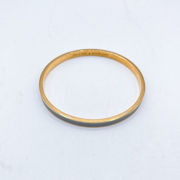 Kate Spade Smoke & Mirrors Gray & Gold Tone Slim Bangle Bracelet - Picture 6 of 6